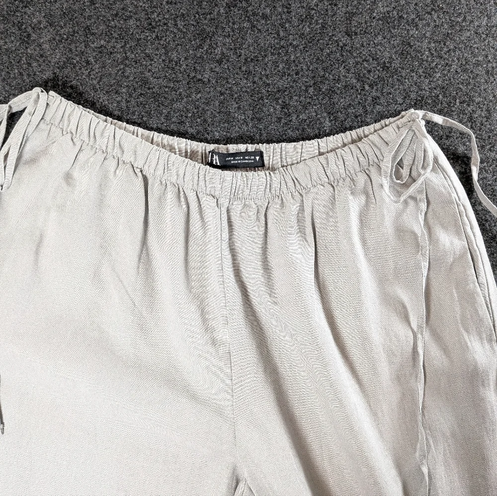 Zara Light Gray Linen pants - Picture 3 of 10